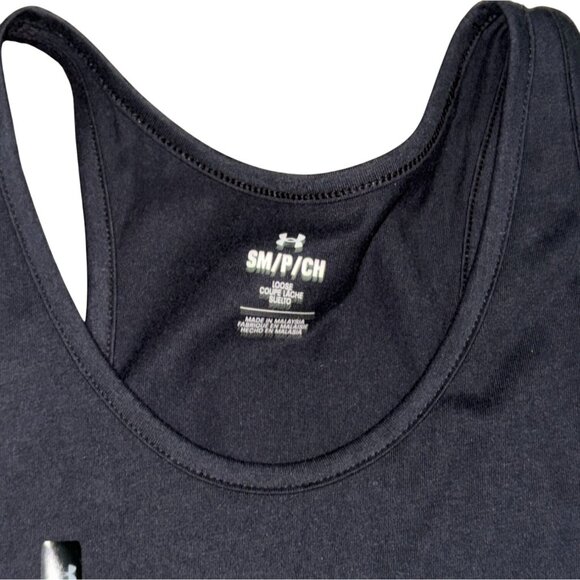 Under Armour Womens 'Softball' Loose Fit Tank Top-Black/Gray-Size Small-NWT - Picture 3 of 5